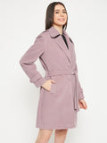 Tweed Belted Longline Winter Overcoat- FRENCH LILAC