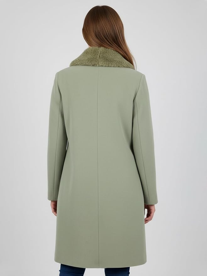 Green Faux Fur Long Coat