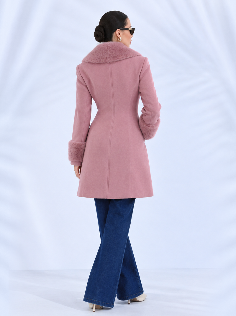 Lilac Faux Fur Long Coat