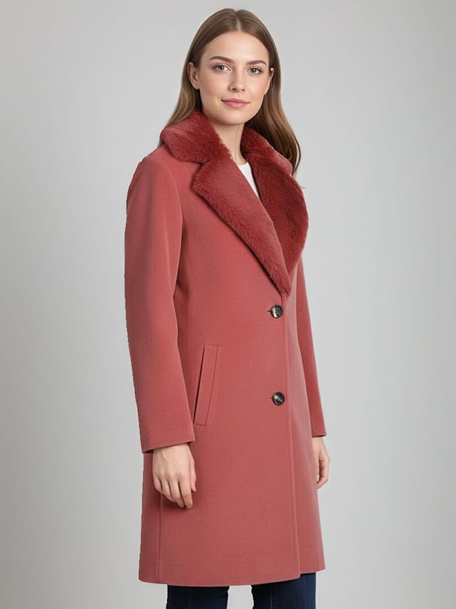 Red Faux Fur Long Coat