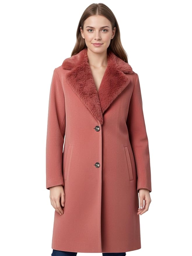 Red Faux Fur Long Coat