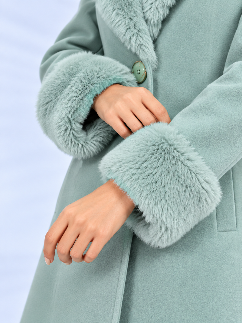Pista Faux Fur Collar Longline Trench Coat