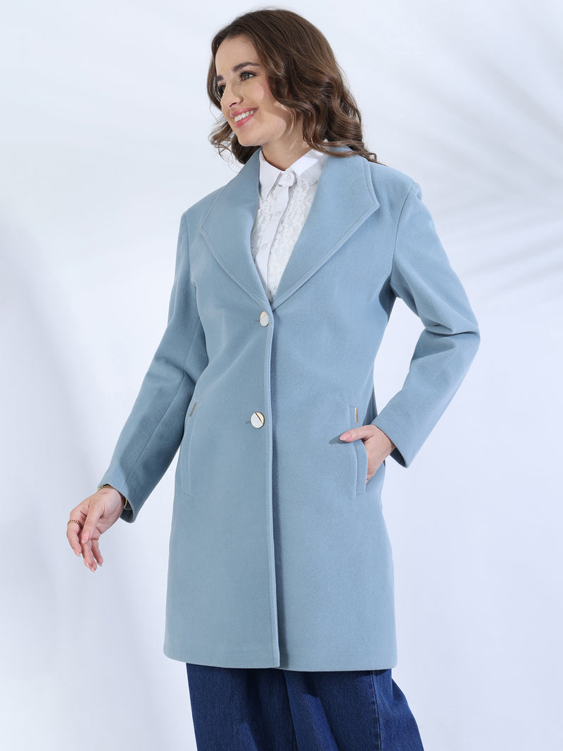 Sky Blue Longline Overcoat
