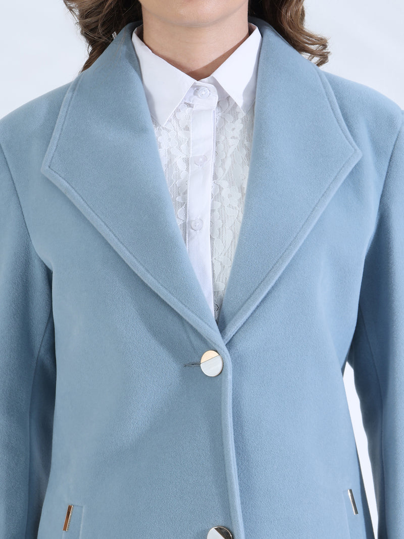 Sky Blue Longline Overcoat