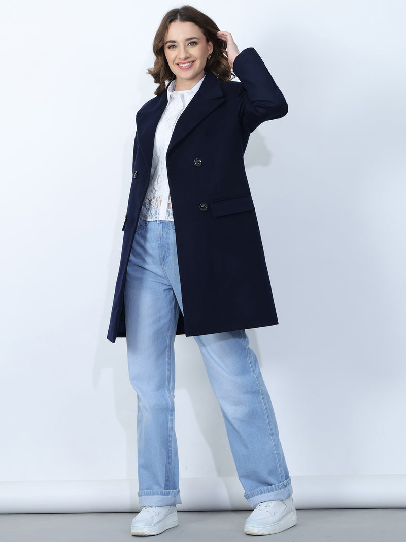 Navy Long Winter Overcoat