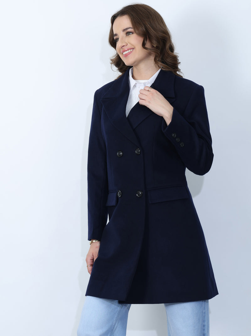 Navy Long Winter Overcoat