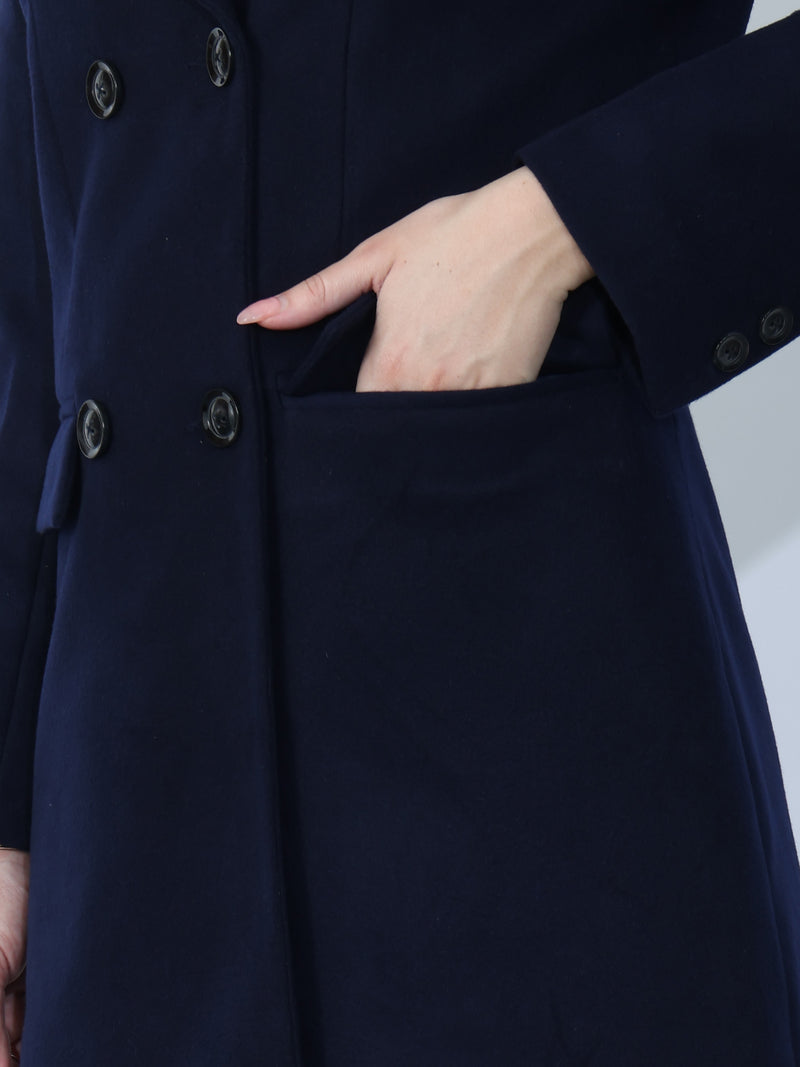Navy Long Winter Overcoat