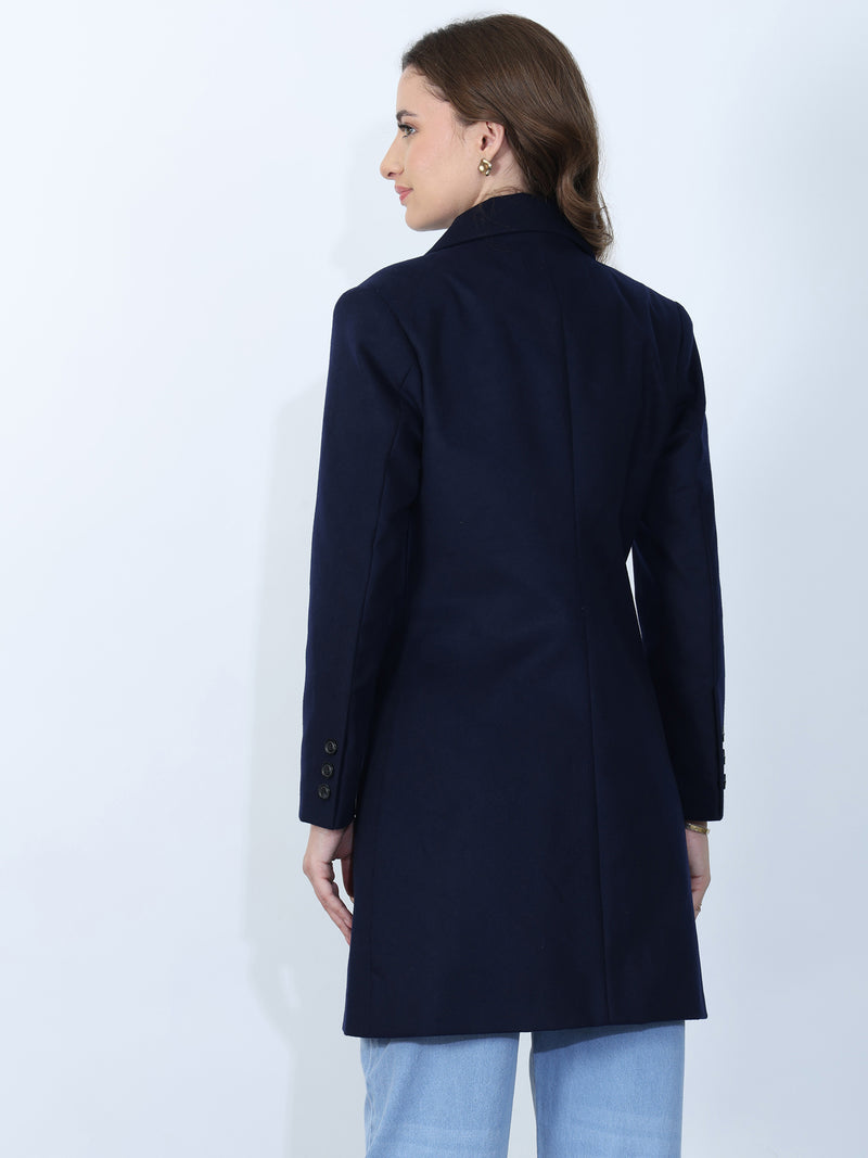 Navy Long Winter Overcoat