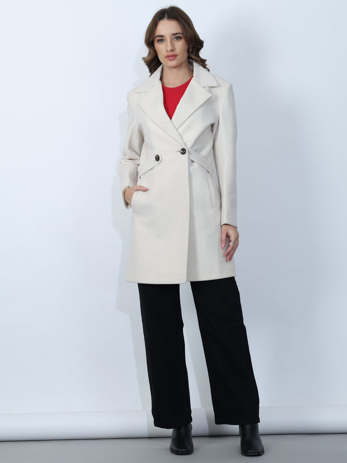 White Belted Trench Coat