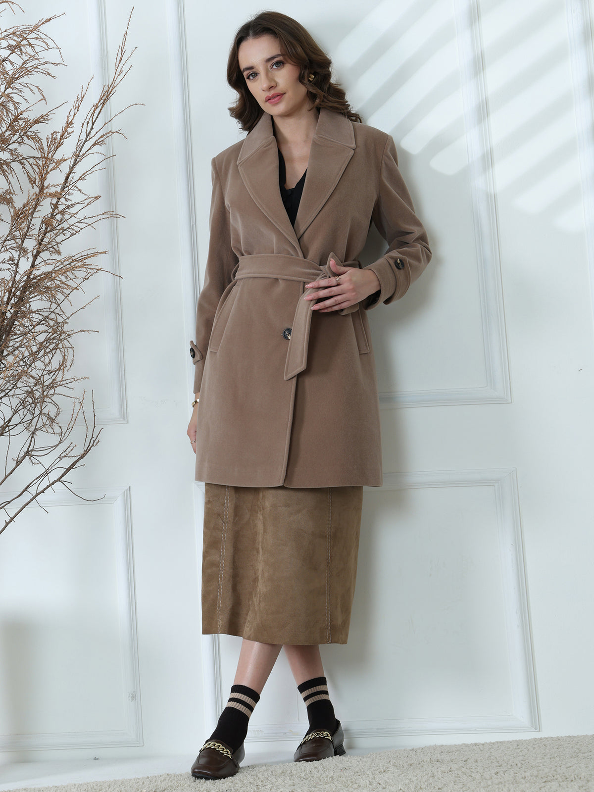 Brown Longline Winter Coat