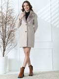 Oatmeal Faux Fur Collar Long Coat