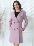 Lavender Double-Breasted Trench Coat