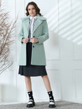 Mint Faux Fur Collar Coat