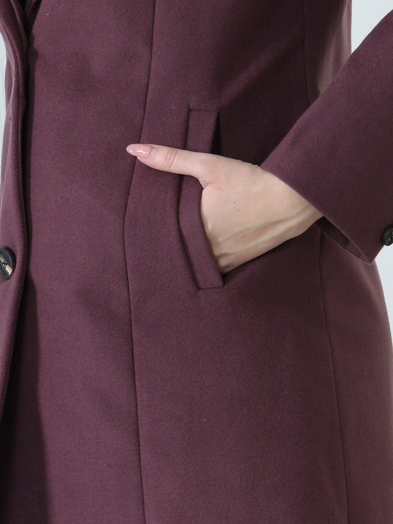 Mauve Long Trench Overcoat