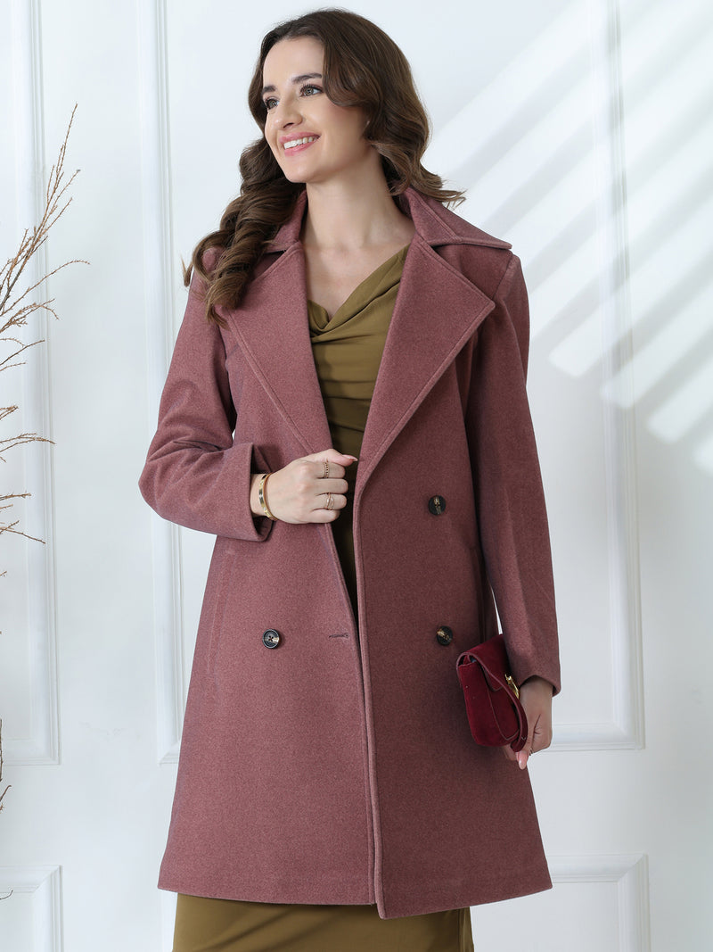 Rose Double-Breasted Long Coat
