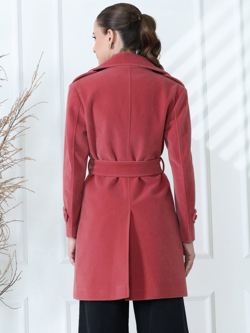 Blush Belted Long Coat