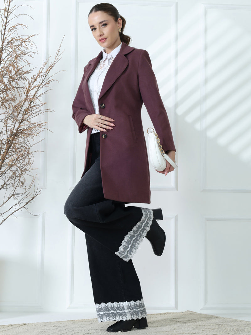 Maroon Winter Long Coat