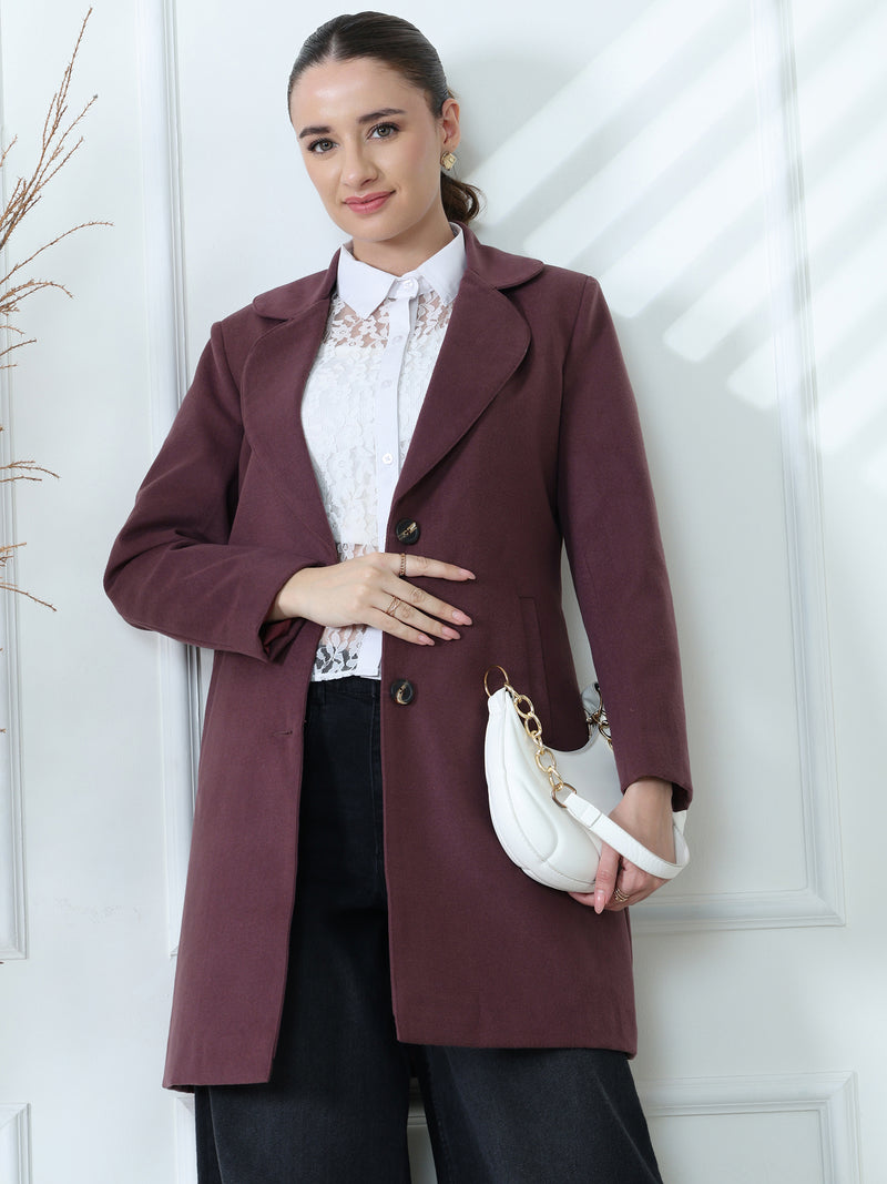 Maroon Winter Long Coat