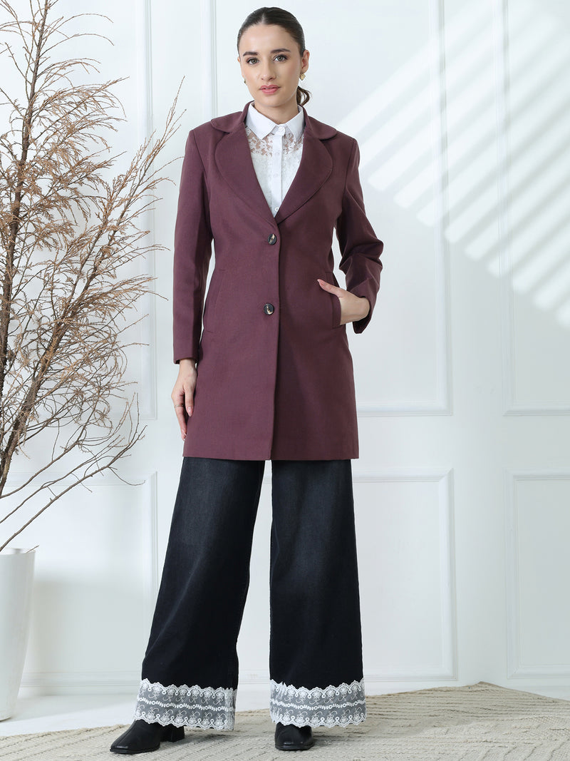 Maroon Winter Long Coat