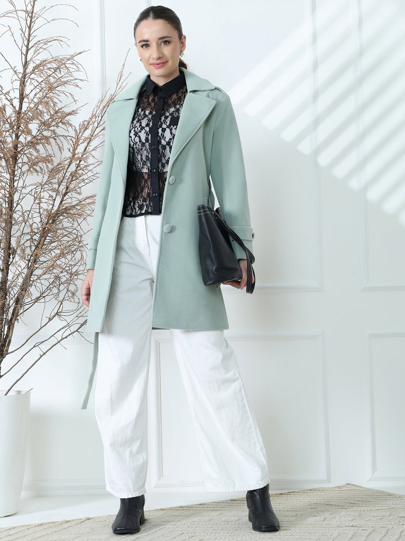 Mint Belted Trench Coat