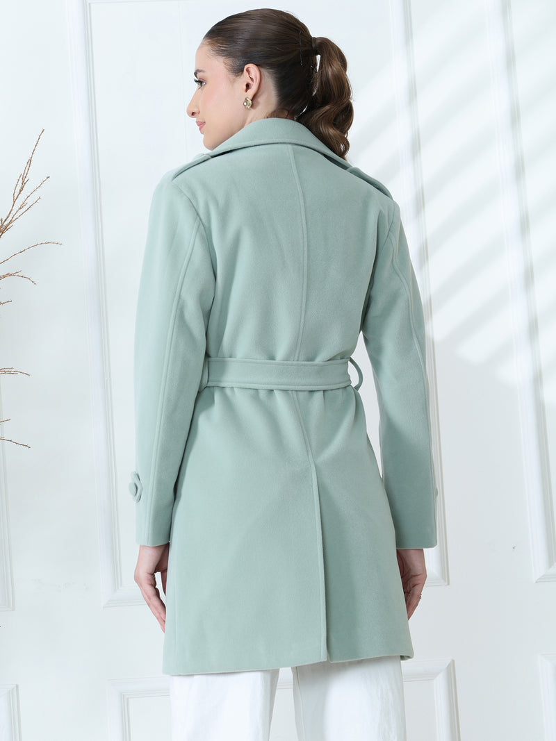 Mint Belted Trench Coat