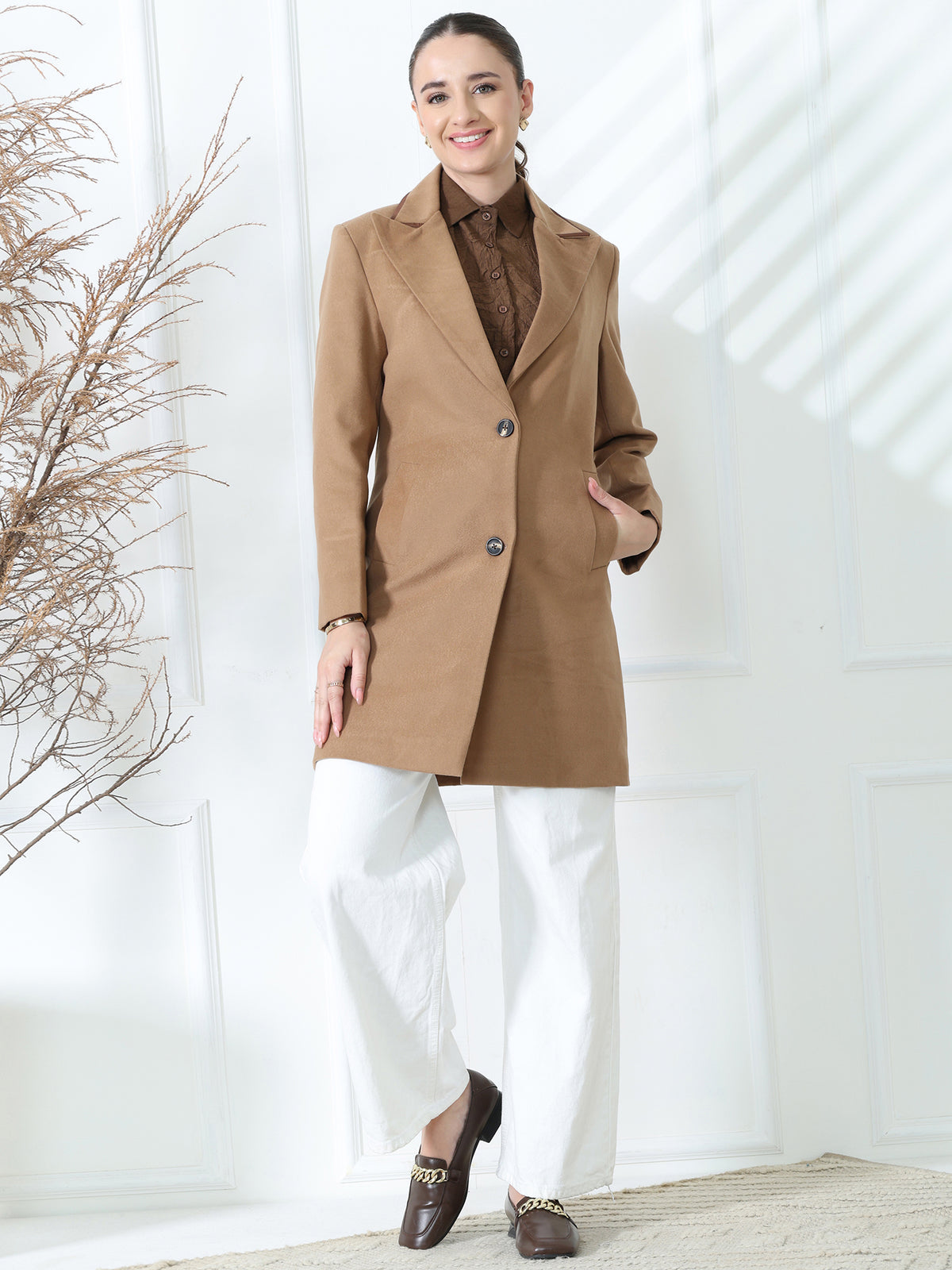 Camel Winter Trench Coat