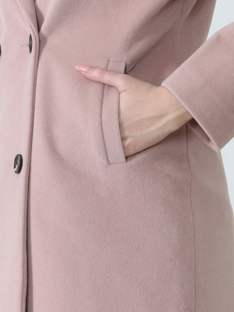Pink Double-Breasted Long Coat