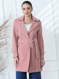 Soft Pink Long Trench Coat