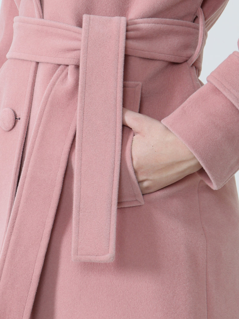 Soft Pink Long Trench Coat