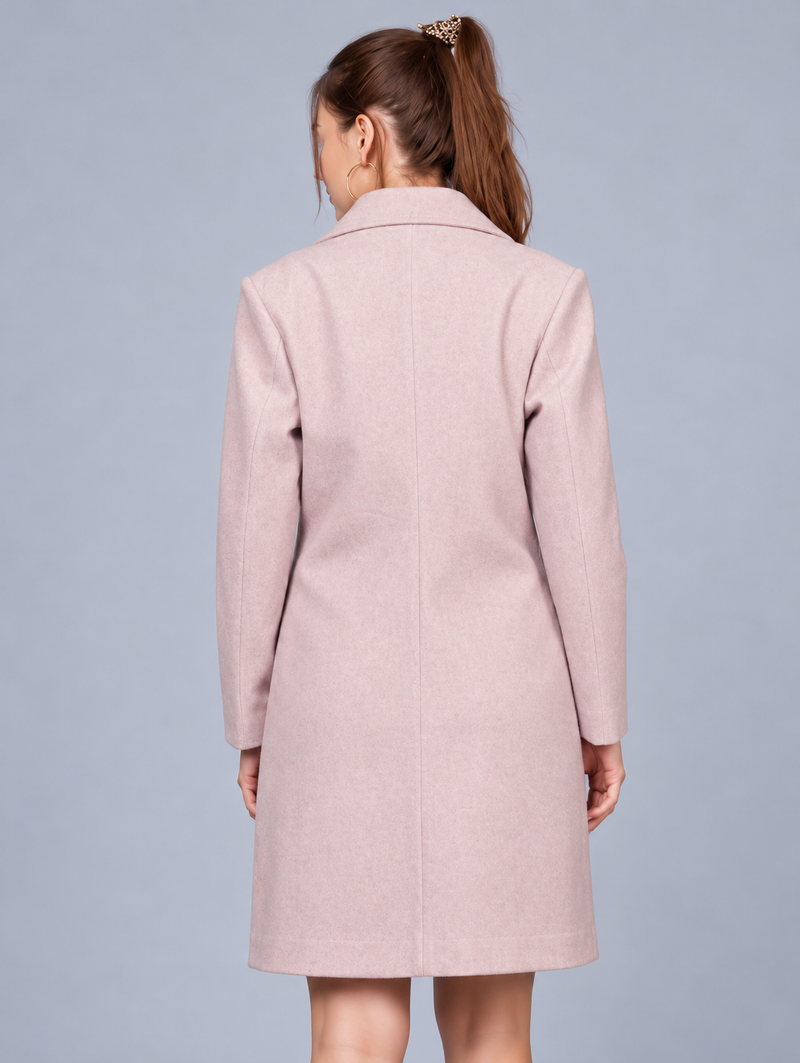 Pink Longlength Winter Overcoat