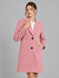 Pastel Pink Longlength Winter Trench Coat