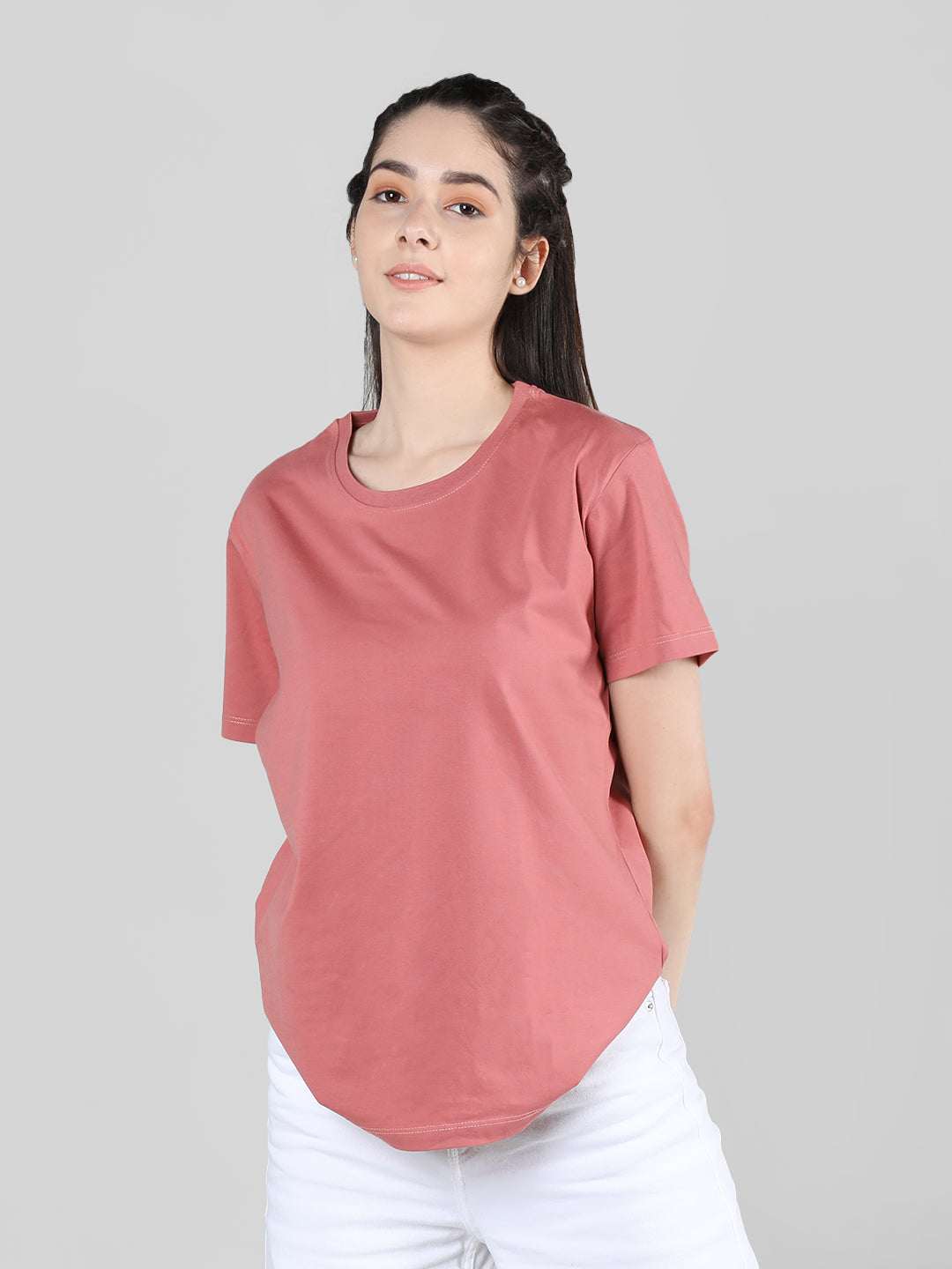 Women Cotton Half Sleeve Loose Fit T-Shirt
