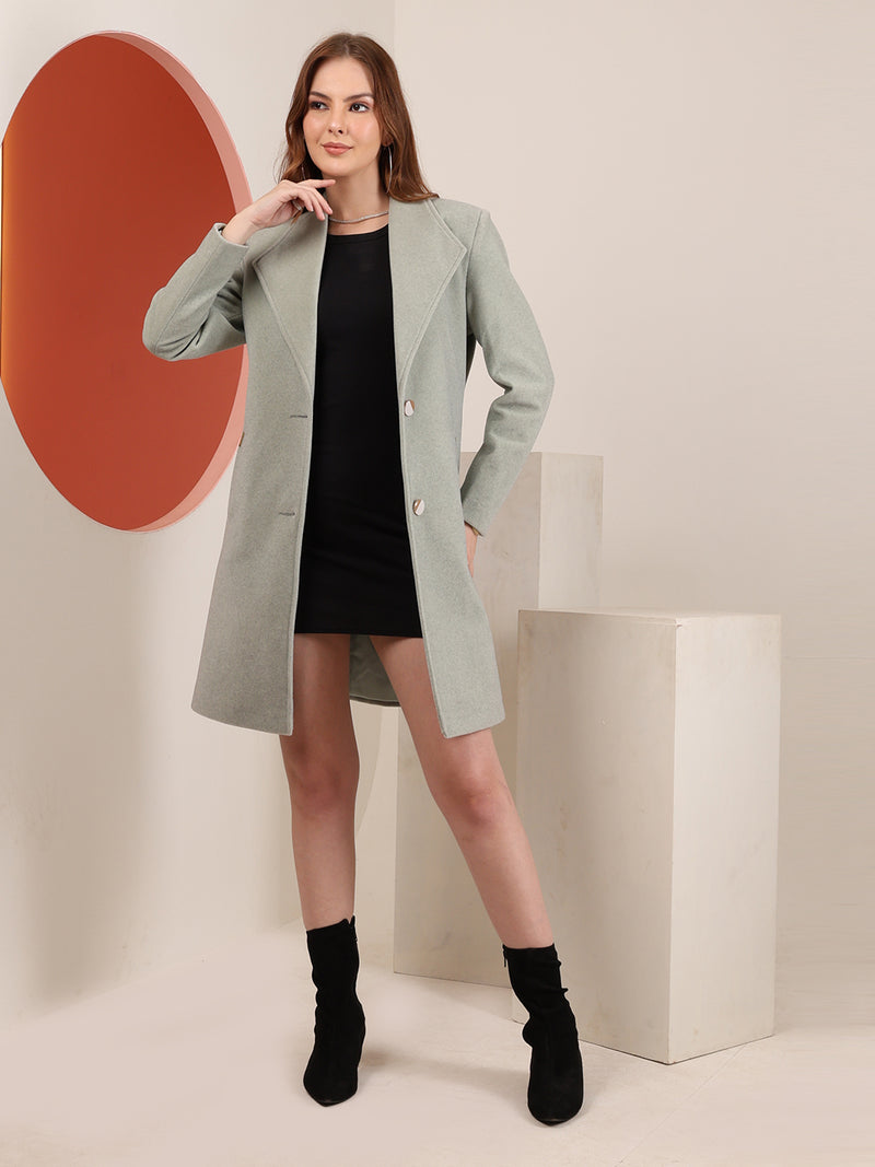 Pistachio Longline Winter Trench Coat