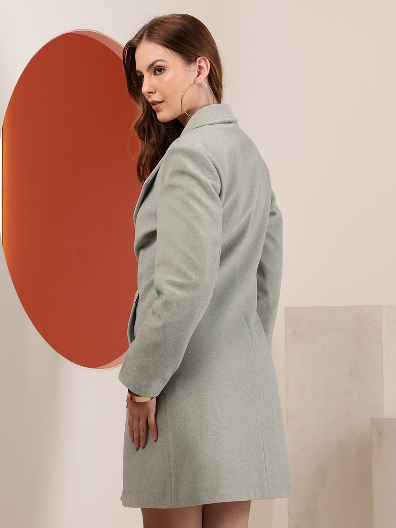 Pistachio Longline Winter Trench Coat