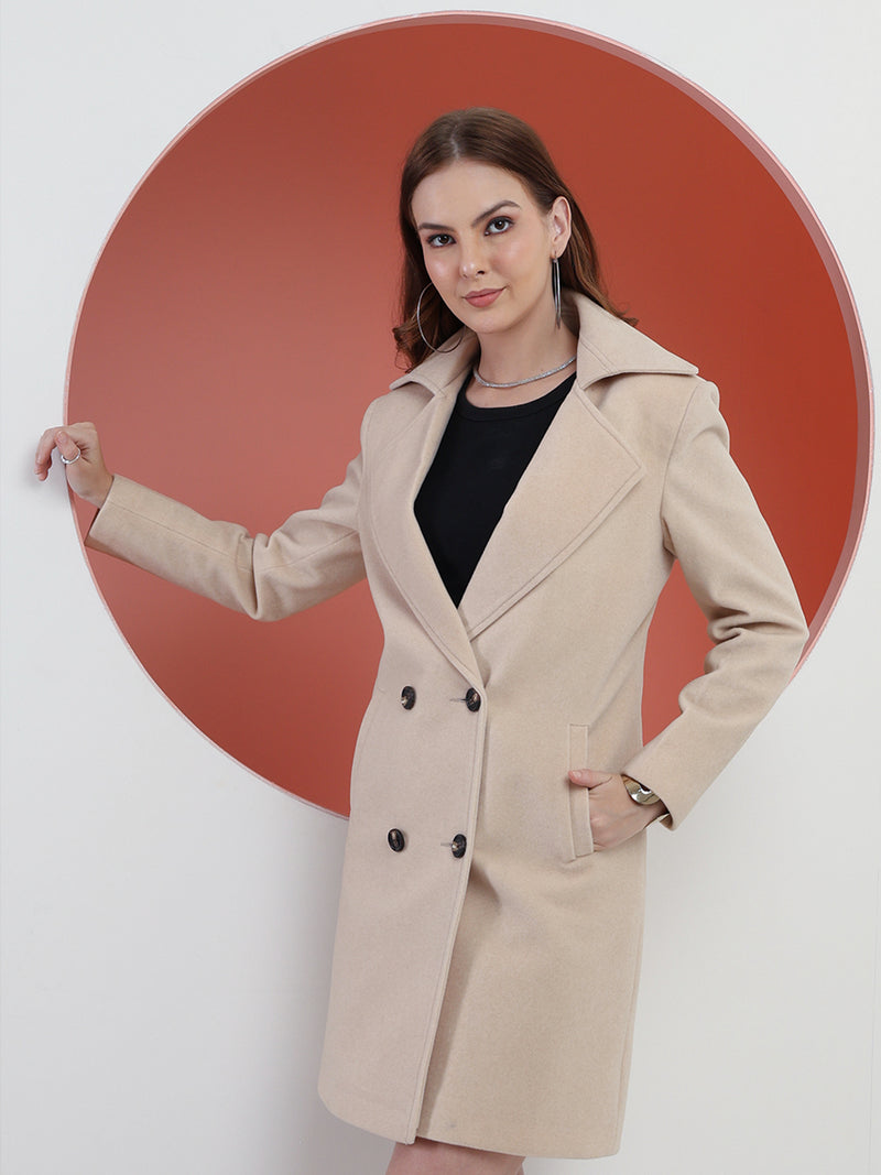 Tweed Longline Doublebreasted Winter Trench Coat Pack of 2