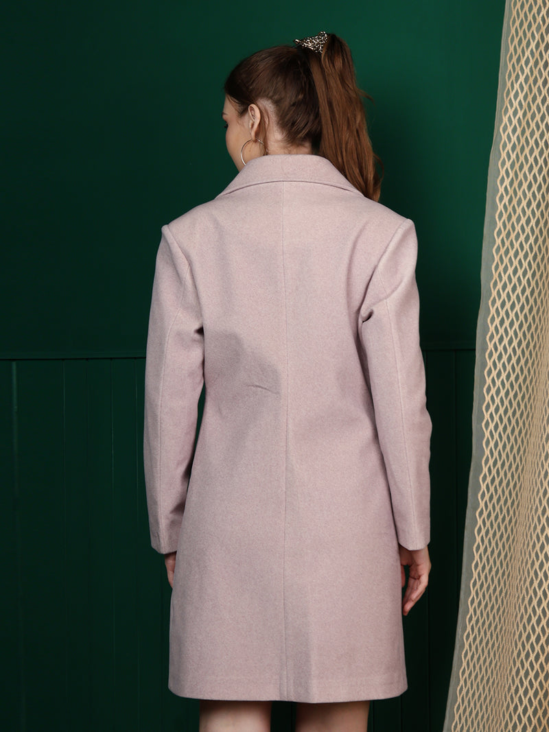 Pink Longlength Winter Overcoat