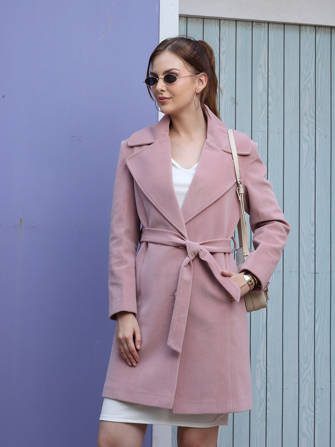 Lavender Longline Winter Trench Coat