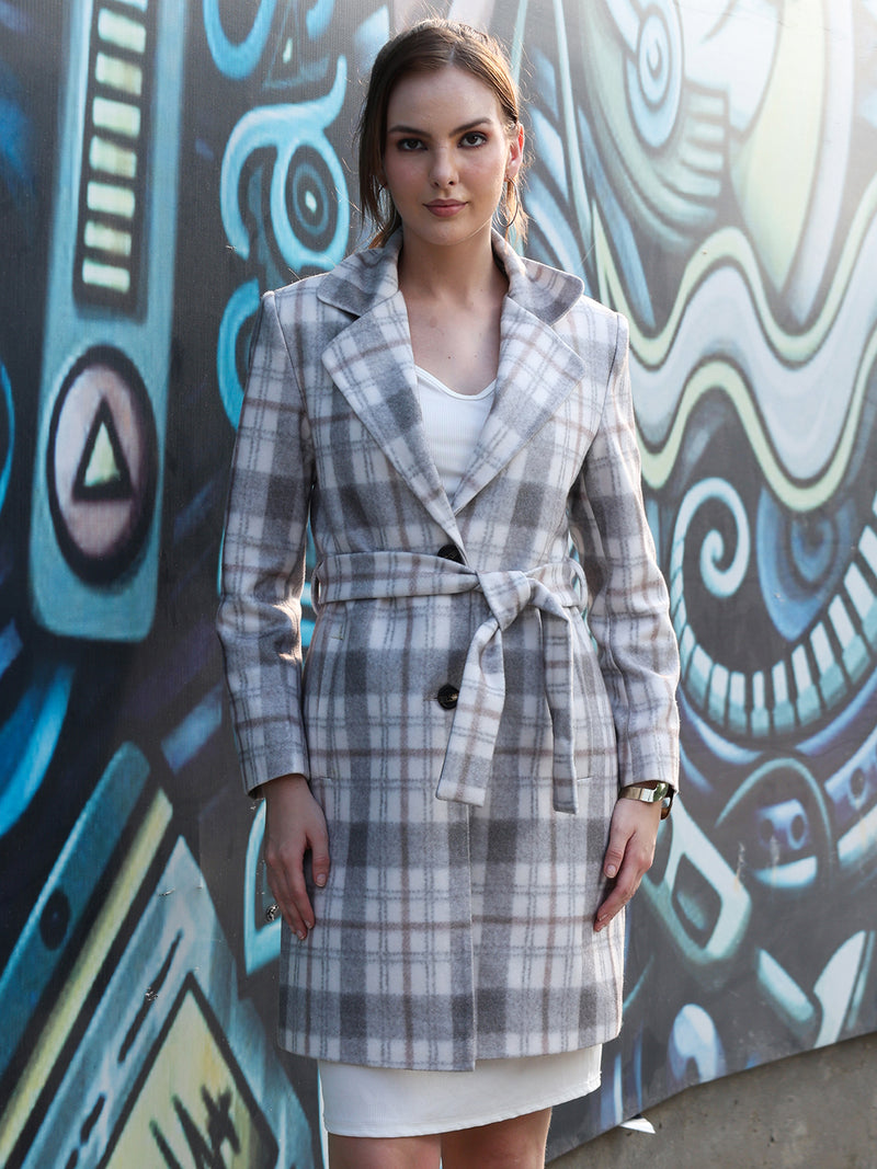 White Brown Premium Belted Winter Trench Coat