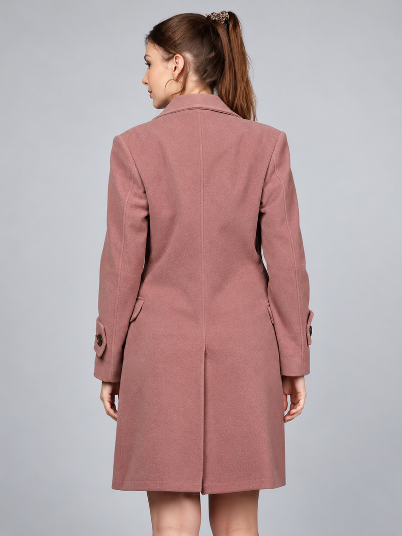 Lilac Longline Doublebreasted Winter Trench Coat