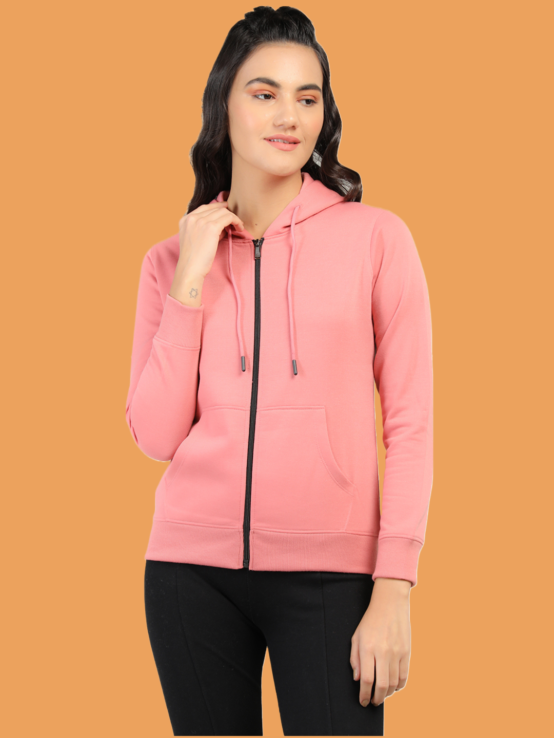 Winter hoodie top for women