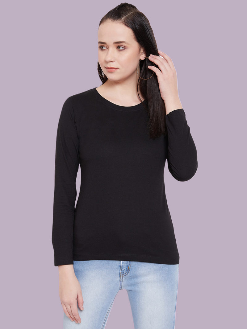 WOMEN COTTON FULL SLEEVE T-SHIRT