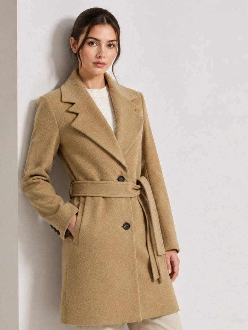 Apricot Long Trench Overcoat