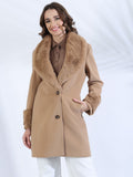Peanut Faux Fur Collar Overcoat