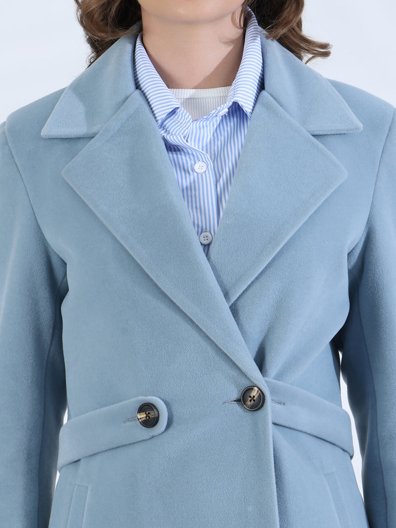 Ice Blue Long Trench Coat