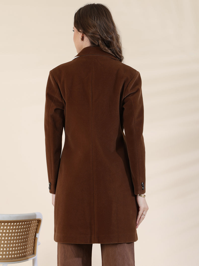 Deep Brown Winter Trench Coat