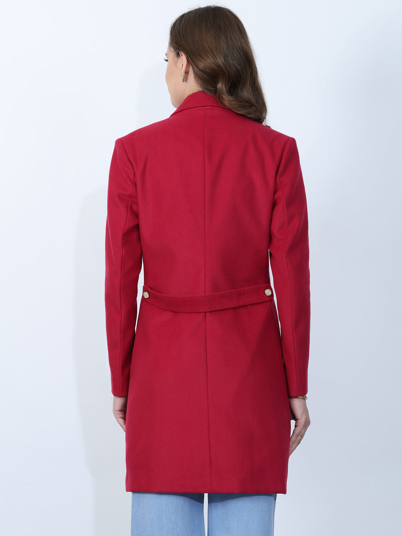 Bright Red Longline Overcoat