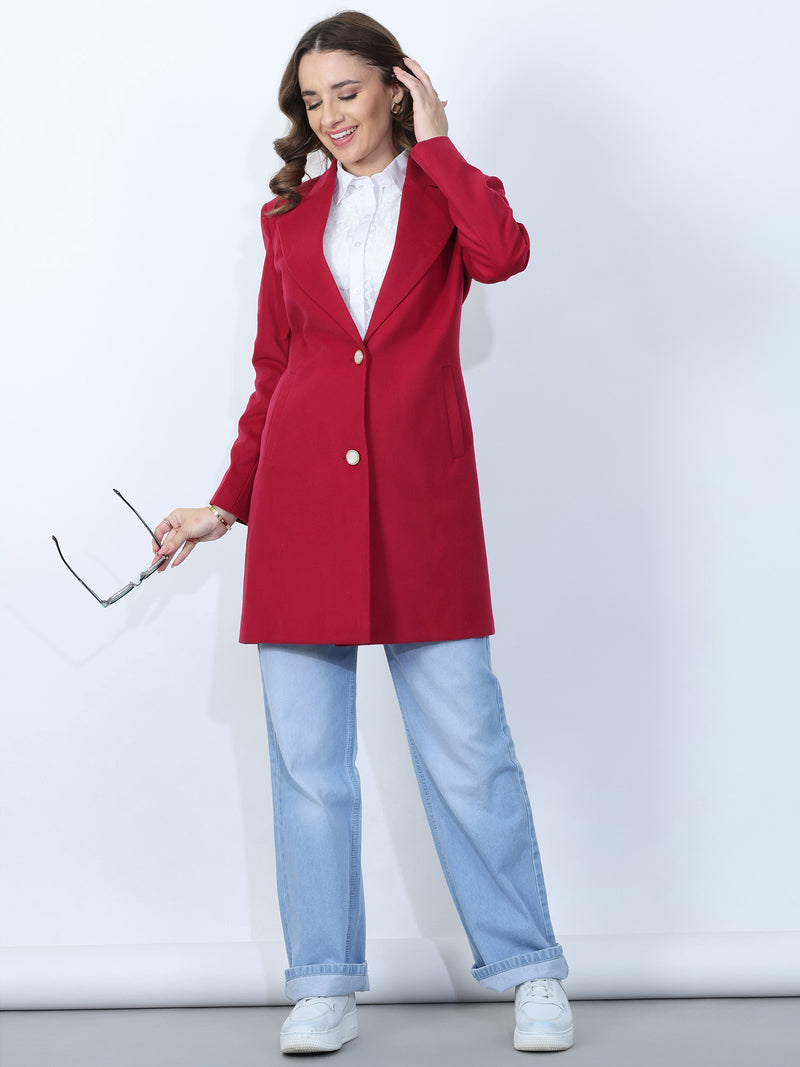 Bright Red Longline Overcoat