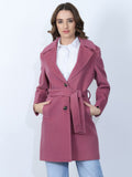 Dark Pink Belted Trench Coat