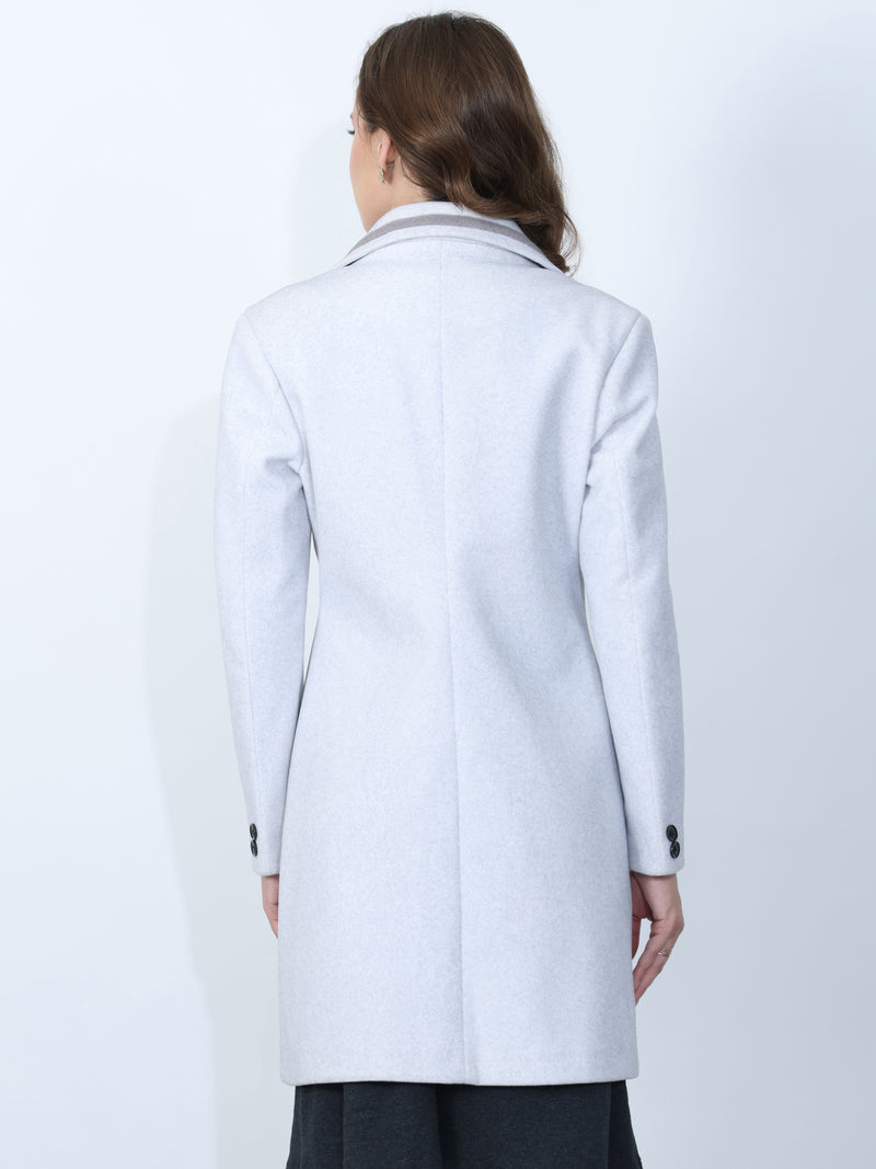 Ice Grey Long Trench Coat