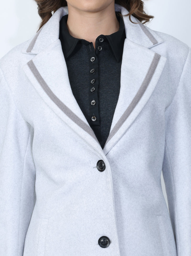 Ice Grey Long Trench Coat